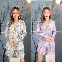 ราคา ชุดสูท ชุดสูทขาสั้น เสื้อสูท+กางเกงขาสั้น ลายดอกสวยๆ งานป้าย ananya (16890973233)