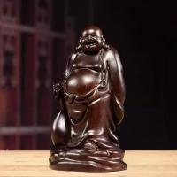 ราคา 1pc Solid Wood Monk Buddha Statue Ornament Home Furnishing Decoration Wood Carving Crafts Temple De (44504321319)