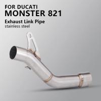ราคา For Ducati Monster 821 Elbow motorcycle exhaust pipe silencer exhaust pipe Racing Performance Exhau (49253516134)