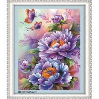ราคา ภาพวาดปักดอกโบตั๋นใหม่-ดอกโบตั๋นสีม่วง-hl205-50x65ซม (26940031996)