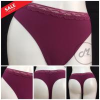 ราคา MG7-062(B7G124-263)จีสตริงผ้านิ่มลื่นสีม่วงอมแดง,ไซส์XLเอว30ยืดได้44นิ้ว,เป้ายาว9นิ้ว,ไร้ขอบขา,ตรงขอบเอวแต่งยางแบบลูกไม้ (15713868871)