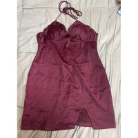 ราคา มินิเดรสงานป้าย LINDA สีแดงเลือดหมู (23264870555)