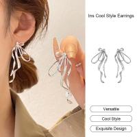 ราคา LANiche Ribbon Bow Earrings Light Luxury Women Cool Style High-end (53855885252)