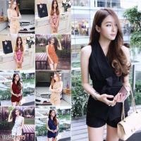 ราคา CL5-271 ชุดเซ็ท น่ารักๆ ใส่ชิลๆ เสื้อคอวีแขนกุด กางเกงขาสั้น สีกรม ครีม ดำ เทา ชมพู แดง ส้มอิฐ น้ำตาล ชมพูเข้ม (6678234719)