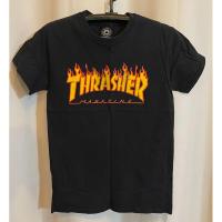 ราคา เสื้อยืดสีดำThrasherลายไฟอก35ยาว27 (29954263678)