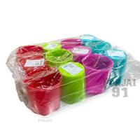 ราคา แก้วน้ำ แก้วน้ำพลาสติก แก้วพลาสติกสีหวาน ccc # 006 คละสี (ยกโหล 12 ใบ) (26986167948)