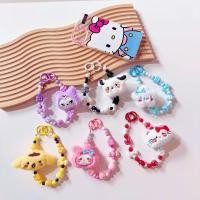 ราคา เคสโทรศัพท์ตุ๊กตาน่ารัก Sanrio Fluffy พวงกุญแจสายคล้องมือ Kuromi Melody Kitty Cinnamoroll กระเป๋า Charm สายรัดข้อมือ (51154055867)