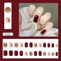 ราคา (กล่องเล็บปลอม) ปีเสือเล็บแพทช์สวมใส่แพทช์เล็บปลอมเล็บแพทช์น่ารักเสือสั้นสีแดงเล็บแพทช์ (50801741795)
