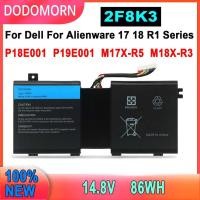 ราคา ใหม่2F8K3แบตเตอรี่แล็ปท็อปสำหรับ DELL สำหรับ Alienware 17 18 M17X R5 M18X R1 KJ2PX G33TT 14.8โวลต์86WH (23548887801)