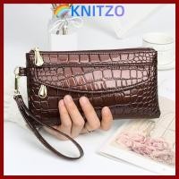 ราคา KNITWO กระเป๋าสตางค์สำหรับผู้หญิง แบบซิปคู่ ดีไซน์สีแดงและลายหนังจระเข้ (55106756848)
