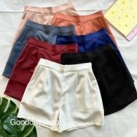 ราคา กางเกงขาสั้นหญิง กางเกงขาสั้น หน้าเรียบยางยืดหลังฟรีไซส์ (6293196249)