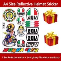 ราคา 1 ชุดสะท้อนแสง MotoGP VR46 Rossi Racing Funy หมวกกันน็อครถจักรยานยนต์สติกเกอร์รถจัดแต่งทรงผม Decal + ฟรี 2 สุ่มสไตล์ Ghost Claw สติกเกอร์ (43716667774)