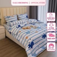 ราคา ชุดเครื่องนอนผ้าฝ้ายโพลี 4 ชิ้นทุกขนาดลายน่ารักลายปลาโลมาสีฟ้า (43368375199)