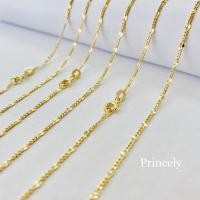 ราคา Princely สร้อยคอทองเคแท้ 9K นำเข้าจากอิตาลี ลาย Figaro3+1 ใส่สวยแข็งแรงดี (4303197013)