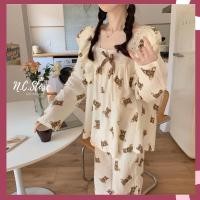 ราคา ชุดนอนเจ้าหญิงลูกไม้ลายโบว์และหมีบราวน์[พร้อม] (40028778846)