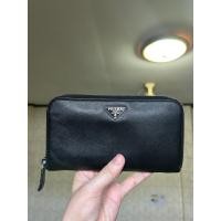 ราคา กระเป๋าสตางค์หนัง PRADA zippy long wallet saffiano ใบยาว มือสอง แท้ สีดำ UNISEX (24462381936)