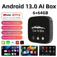 ราคา 6+64G Carplay Ai BOX Android 13.0 Carplay Ai Box Wireless Carplay apple carplay Adapter ไร้สาย Android box รถยนต์ YouTube Netflix อะแดปเตอร์กล่อง (58005848188)