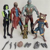 ราคา 5 ชิ้น/เซ็ต Marvel Guardians of the Galaxy Star-Lord Peter Jason Quill Groot Rocket Raccoon Gamora Drax the Destroyer PVC ตัวเลขการกระทําตุ๊กตาของเล่น (53403800883)