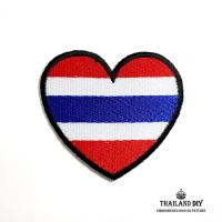 ราคา ตัวรีดติดเสื้อ ลาย หัวใจ งานปัก ธงชาติไทย Thailand Heart Flag Patch DIY wop ตัวรีด อาร์ม ตัวรีดลายธงชาติ คนไทย หัวใจไทย (5856147605)