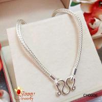 ราคา สร้อยคอเงินแท้ 92.5% สร้อยสำหรับเด็ก ลายสี่เสา ห้อยพระองค์เล็ก - กลางๆ ได้ (งานไทย) CH0006 (201533572)