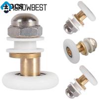 ราคา 4ชิ้นห้องอาบน้ําลูกรอกห้องน้ําประตูบานเลื่อนกระจกล้อลูกกลิ้งทองแดงไนลอน (40007033379)