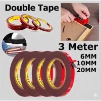 ราคา MERAH (SKO) VHB DOUBLE TAPE ม้วนสีแดง 6 10 20 MM x 3 เมตร Strong DOUBLE ฉนวนกันความร้อนกาวอเนกประสงค์ Sticking (54358185717)