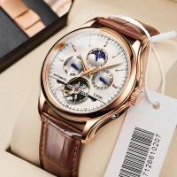 ราคา 2025 LIGE Mens นาฬิกานาฬิกากลไกอัตโนมัติ Tourbillon นาฬิกาสปอร์ตหนัง Casual ธุรกิจ Retro นาฬิกาข้อมือ Relojes Hombre (51356558553)