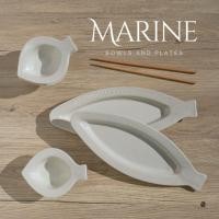 ราคา จานเซรามิค จานเปล จานทรงปลา ถ้วยซอส Marine (24489256786)