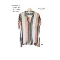 ราคา มือสอง used เสื้อสาวอวบ เสื้อเชิ้ต คอปก แขนสั้น ผ้าเรยอน อกหน้าผ้า 56 วงแขน 20 ยาว 27/29 นิ้ว #sonoma (25164881491)