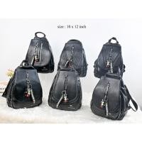 ราคา กระเป๋าสะพายหลัง กระเป๋าเป้ สีดำ หนังเงา (43316749095)
