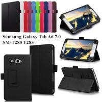 ราคา เคสหนัง Pu แบบพลิกตั้งได้สําหรับ Samsung Galaxy Tab A A6 7 . 0 2016 Sm - T280 T285 (8211813383)
