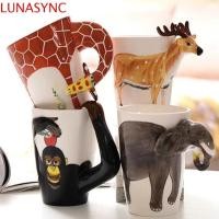 ราคา LUNASYNC แก้วกาแฟสัตว์ 3D ความจุ 400ML 3D สัตว์รูปร่างจับถ้วยเซรามิครูปสัตว์,สบาย Grip Anti-scald ทนความร้อนมือทาสีสัตว์แก้วชายามบ่าย (52156293487)