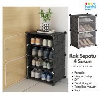ราคา ชั้นวางรองเท้ารองเท้าแตะ 4 ชั้นพร้อมฝาครอบตู้รองเท้า - BATHI-SSA8 (21990084873)