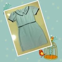 ราคา เดรสทำงาน มือสอง เดรสสาวอวบ ผ้าฮานาโกะ คอปก สีฟ้า อก 38 เอว 32 ยาว 36 (6211555397)
