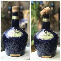 ราคา ขวดเหล้าเปล่าชีวาส ขนาด 1 LITRE ชีวาส รอยัล ซาลูท CHIVAS ROYAL SALUTE 21 Years Old เนื้อเซรามิคสีกรมท่า (42653410389)