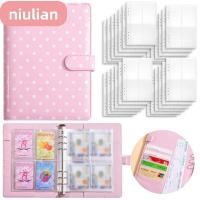 ราคา อัลบั้มสะสมการ์ด NIULIAN, หนังสือเครื่องผูกภาพลายจุด A5, หนัง PU 6 แหวน 4 หน้าการ์ดกระเป๋ารีฟิลสมุดบันทึก Binder Budget การวางแผน (57555591725)