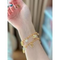 ราคา สร้อยข้อมือโอมใบไม้ โอมหินไหมทอง ความยาวสร้อยข้อมือ 18 ซม (40357454654)