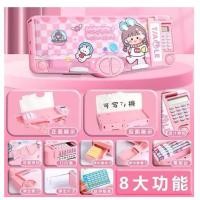 ราคา เจเอ็ม กล่องดินสอเด็กเครื่องคิดเลขอเนกประสงค์ 2 ด้านกรณีดินสอเครื่องคิดเลขมัลติฟังก์ชั่กลกล่องดินสอเครื่องคิดเลข 9การทํางาน (43455772272)