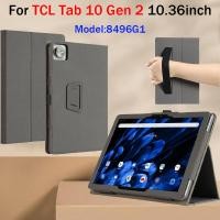 ราคา สําหรับ TCL Tab 10 Gen2 10.4 2023 8496G1 หนังผ้าแบบพกพาฝาครอบ Tab 10 Gen 2 10.36 แท็บเล็ตขาตั้งด้านหน้าปลอก (40759075594)