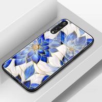 ราคา เคสสำหรับ Huawei Y9 prime 2019 P Smart Z 2019 Enjoy 10 Plus Y9 2019 เคสโทรศัพท์ดอกไม้สีน้ำเงินซิลิโคนเปลือกแก้ว (43768153243)