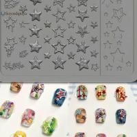 ราคา SEE นวนิยาย 3D แม่พิมพ์ซิลิโคนสําหรับ Heart Star Pentagram เล็บ Artistry, DIY โปร่งใสเล็บแม่แบบสําหรับตกแต่งเล็บ Trinkets TH (28094309769)