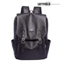 ราคา LEFTFIELD กระเป๋าเป้ สะพายหลัง สไตล์เกาหลี PU Leather (สีดำ/Black) (769730659)
