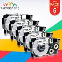 ราคา XR-18WE 18mm 5PK Label Tape for Casio XR 18WE Black on White Replace for Casio KL-170PLUS KL-G2 KL-120 Label Maker (17749153826)