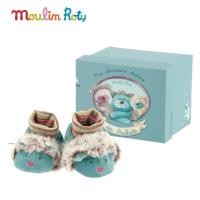 ราคา Moulin Roty ถุงเท้าเด็กอ่อน รองเท้าเด็กอ่อน ใช้ได้แรกเกิด-9 เดือน ลายแมวภูเขา Les Pachats Slippers MR-660011 (สีเขียว) (50283779)