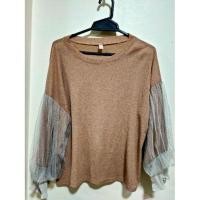 ราคา เสื้อยืดผ้านุ่มเด้ง แต่งแขนด้วยซีฟองแขนฟูๆ น่ารัก เกร๋ อก 40-42 สาวอวบใส่ได้ (5742790086)