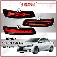 ราคา Toyota Corolla Altis (2014-2018) Reflector ด้านหลังกันชน LED Dynamic LED DRL Daylight ด้านหลัง Spotlight Foglamp วิ่งโคมไฟ (55058562771)