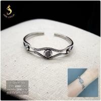 ราคา (JindaJewelry)กำไลตอกลายโบราณเงินแท้92.5% ตัวกำไลตันตัวซี (28619123753)