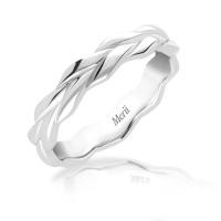 ราคา Merii แหวนเงิน ดีไซน์แหวนเกลี้ยง ถักลาย Couple Rings (17392212203)