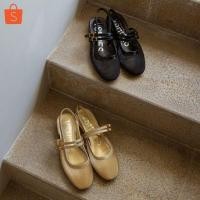 ราคา 9830-5 รองเท้ารัดส้น แต่งสายคาด 2 สาย (28934122603)