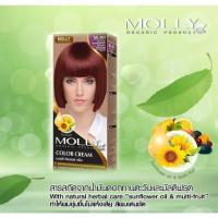 ราคา Molly Color Cream M L 663 มอลลี่ ครีมย้อมสีผม สีย้อมผม สีบลอนด์เข้มประกายมะฮอกกานีสะท้อนแดง (43218547627)